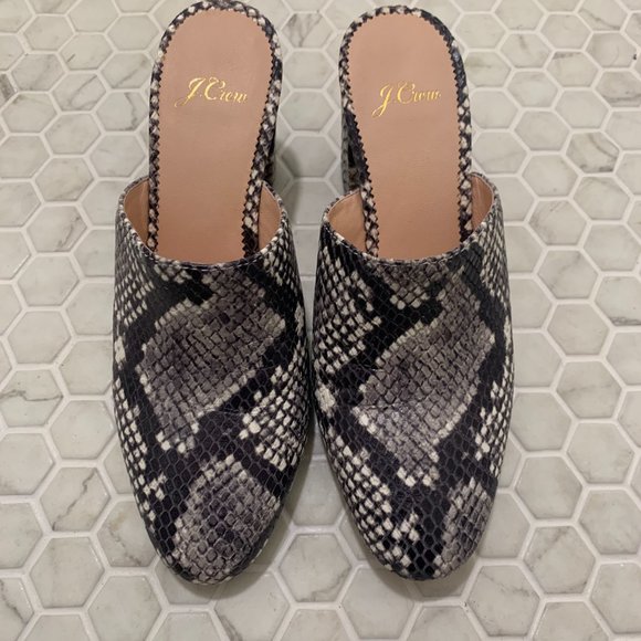 J.Crew Sophia High Block-Heel Snakeskin Mules - Picture 4 of 7